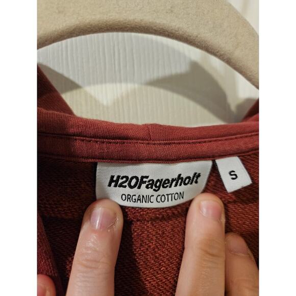 H20Fagerholt Full Zip Hoodie Mens Sweatshirt Red Size Small Missing Drawstring - Picture 2 of 6